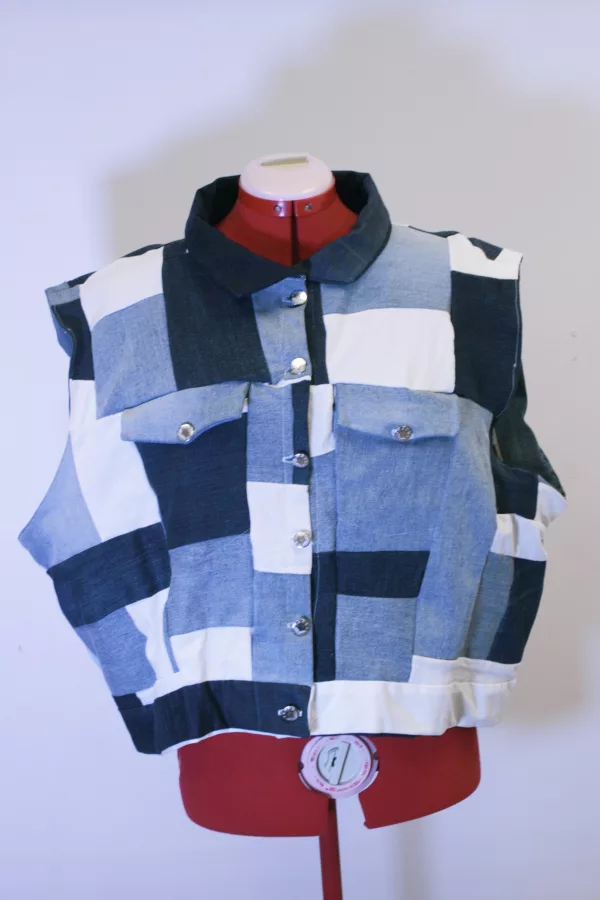 veste patchwork sans manches